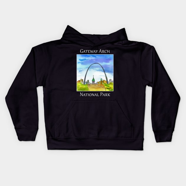 Gateway Arch National Park in St. Louis Missouri Kids Hoodie by WelshDesigns